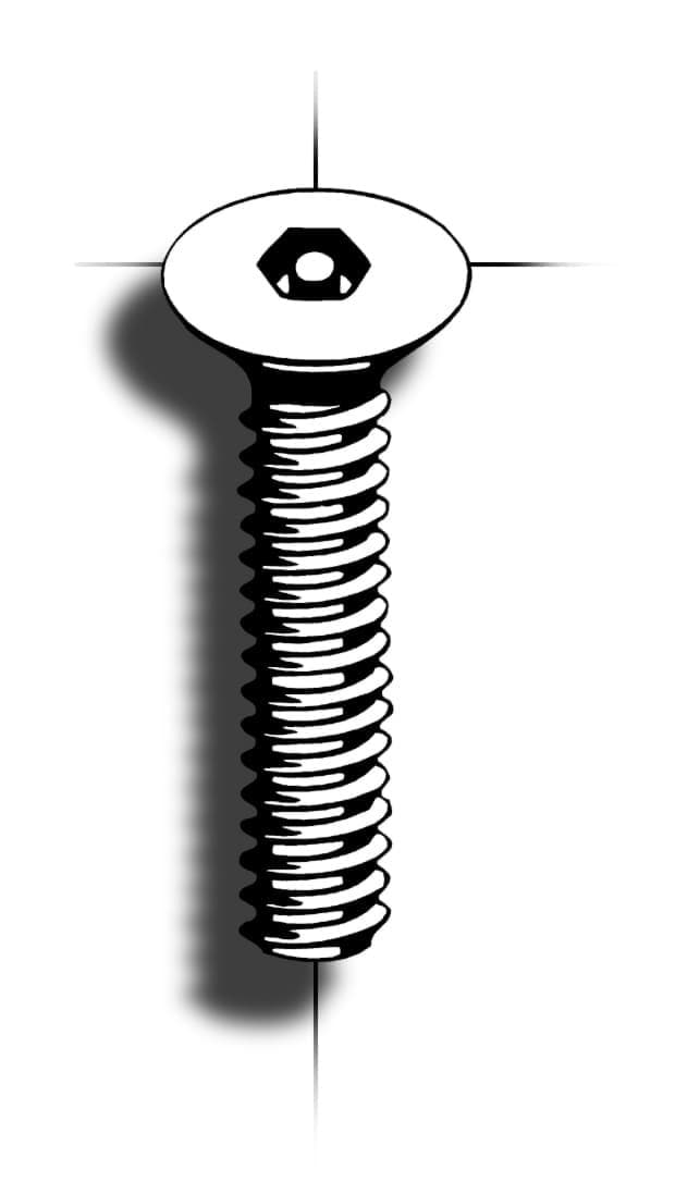 Afbeelding van Machineschroef | Hex Pin | platverzonken kop